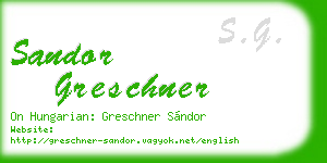sandor greschner business card